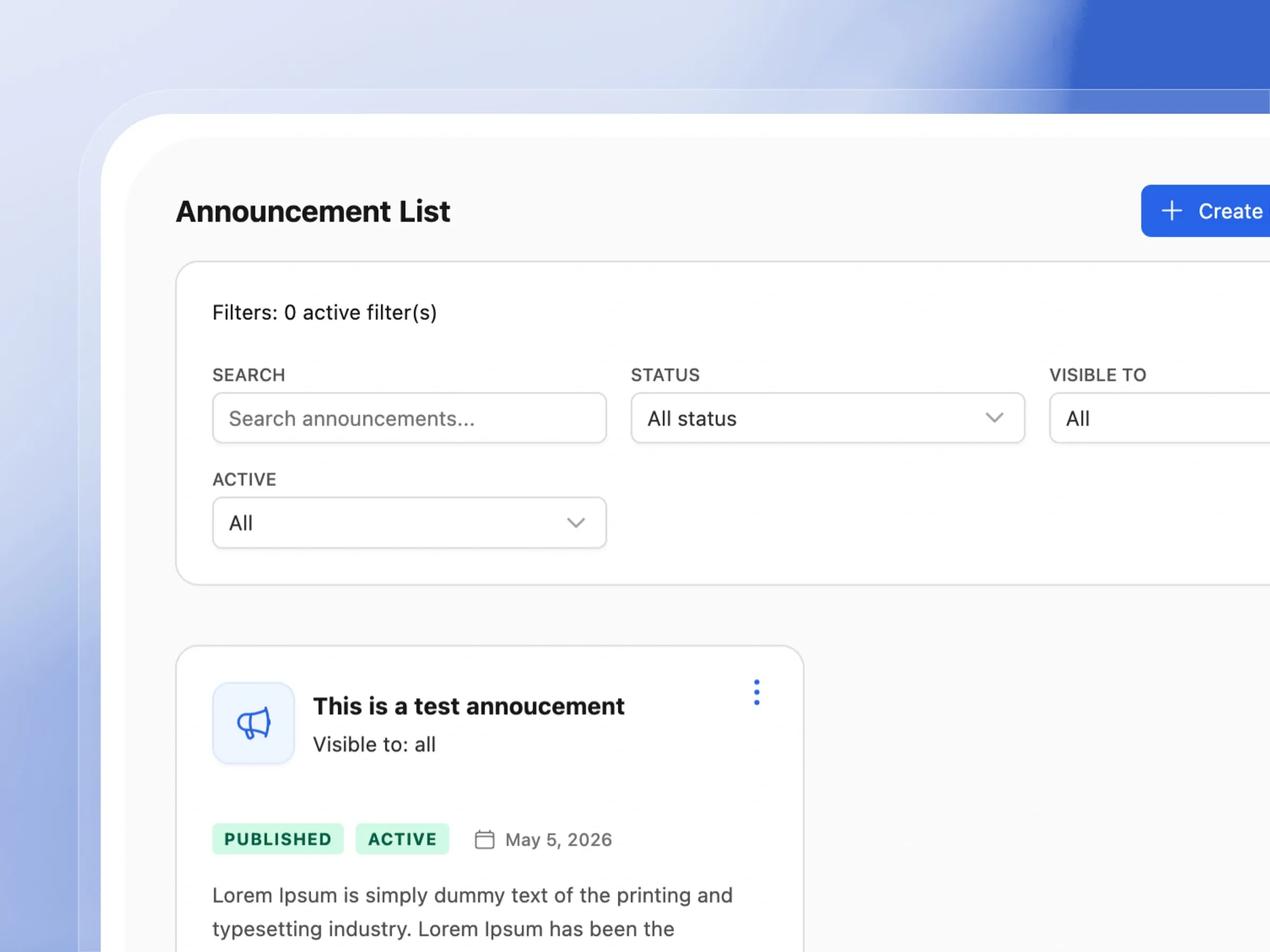 Find any announcement in seconds
