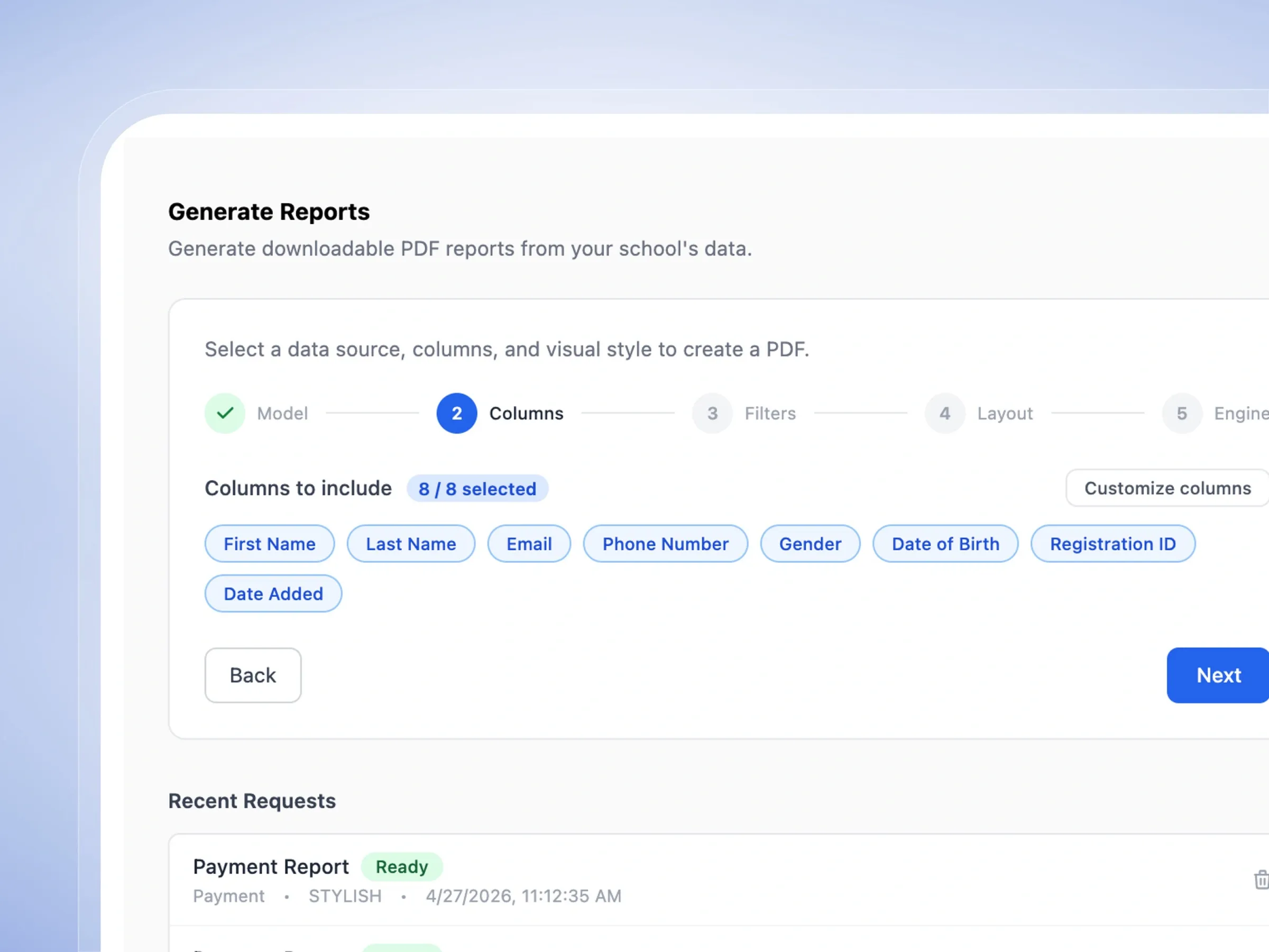 Show exactly the data you need, nothing else