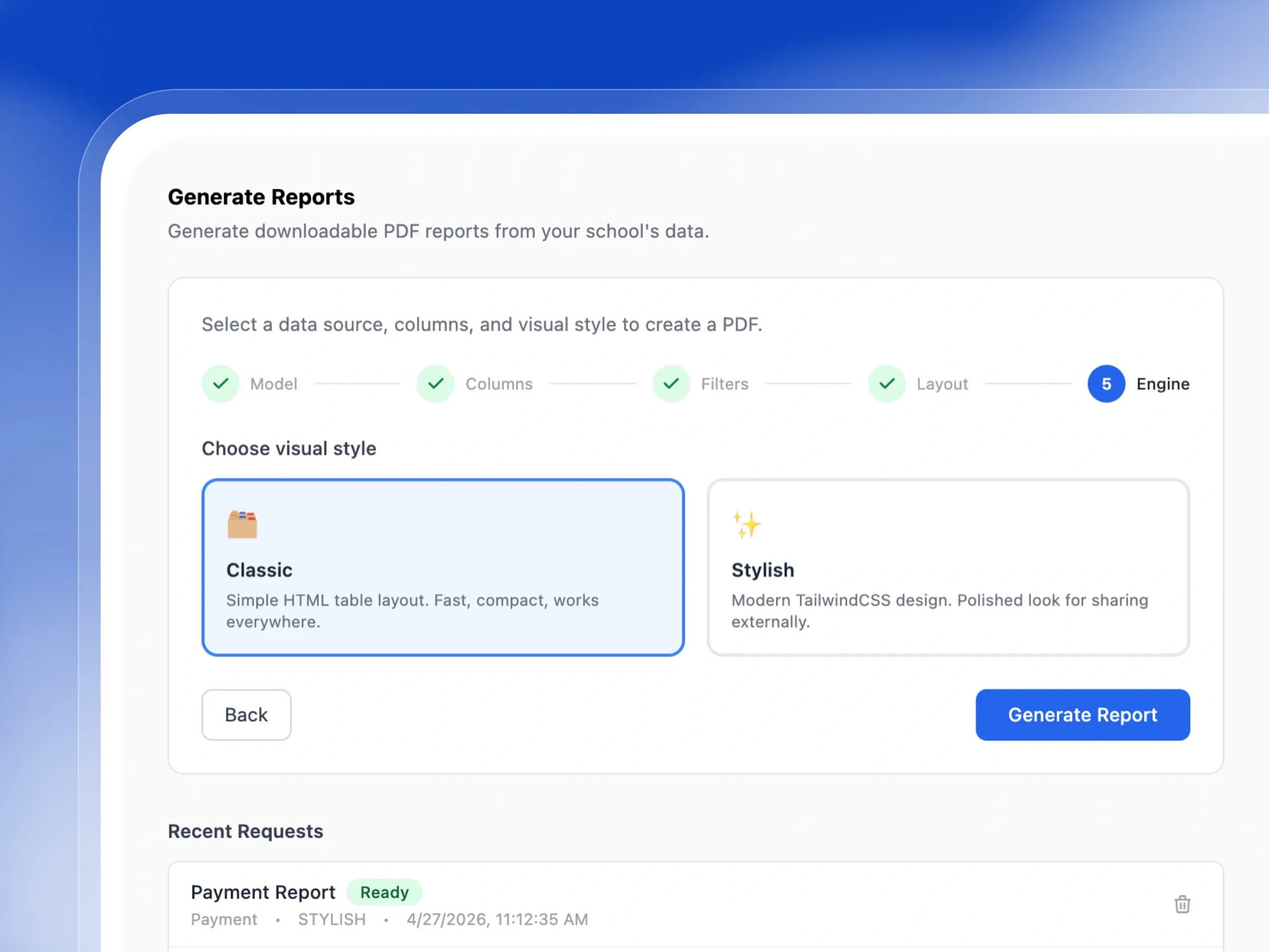 Reports that look professionally designed, automatically