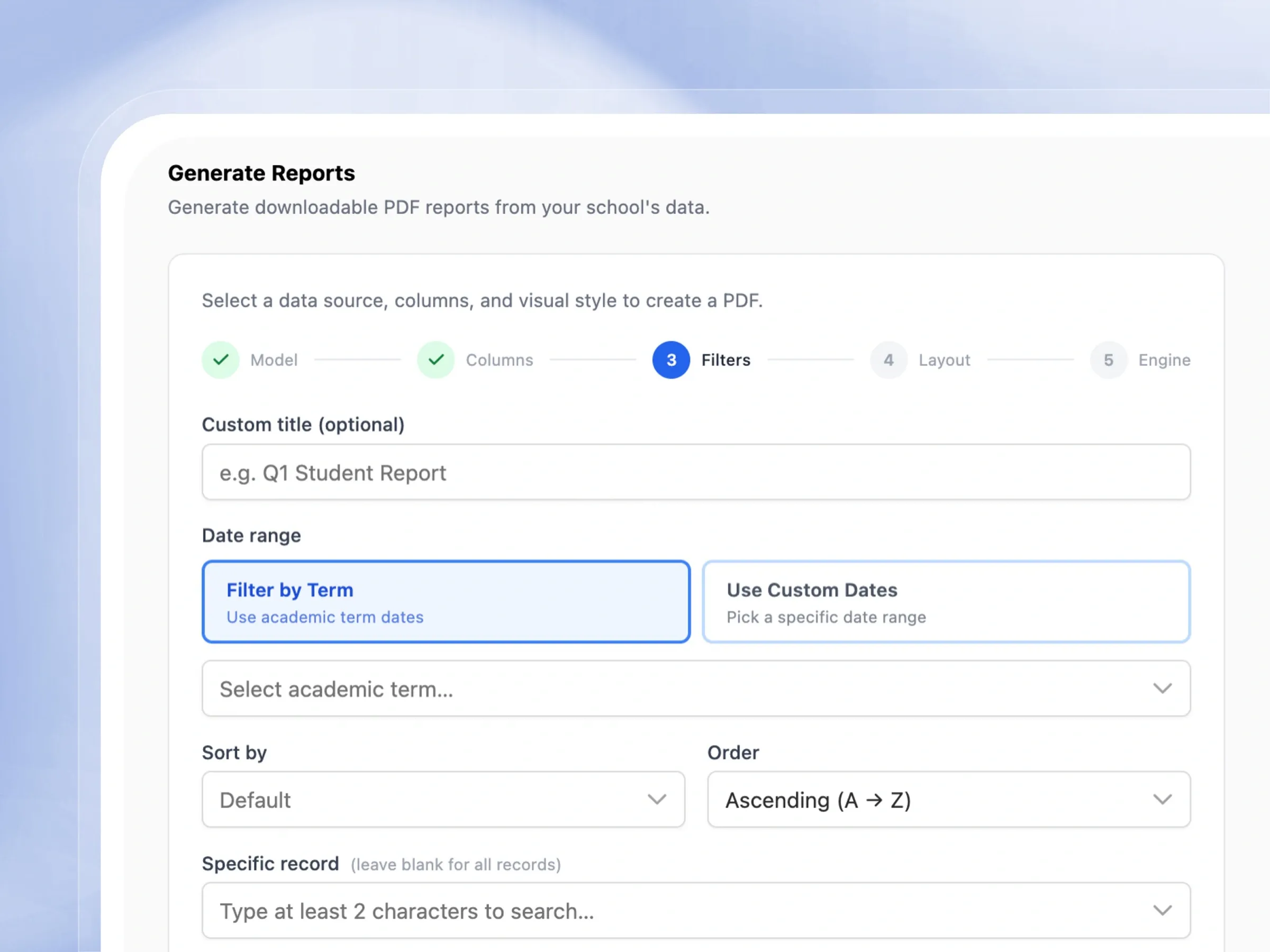 Generate the exact slice of data you want