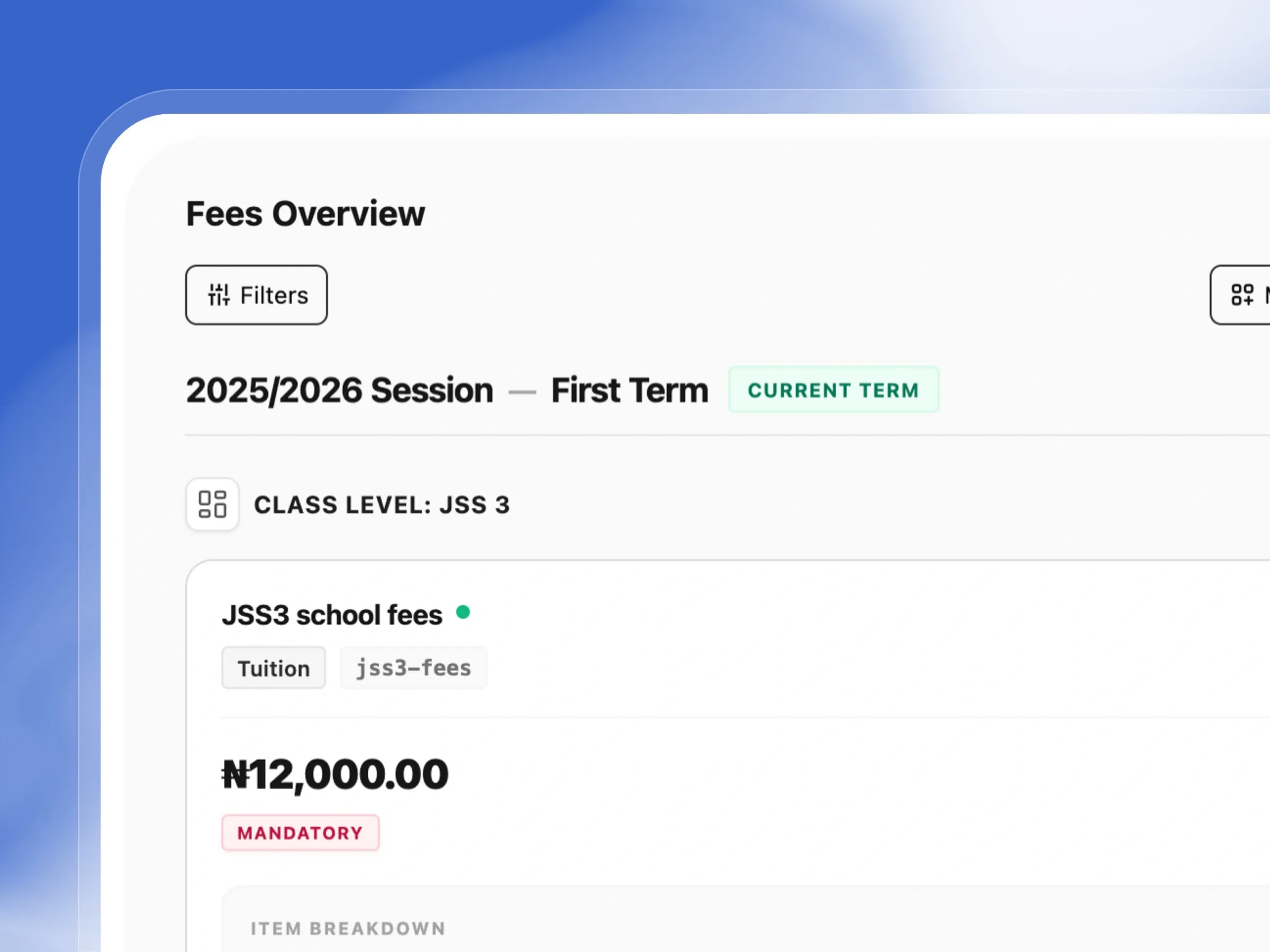 See what's owed and what's paid, by term