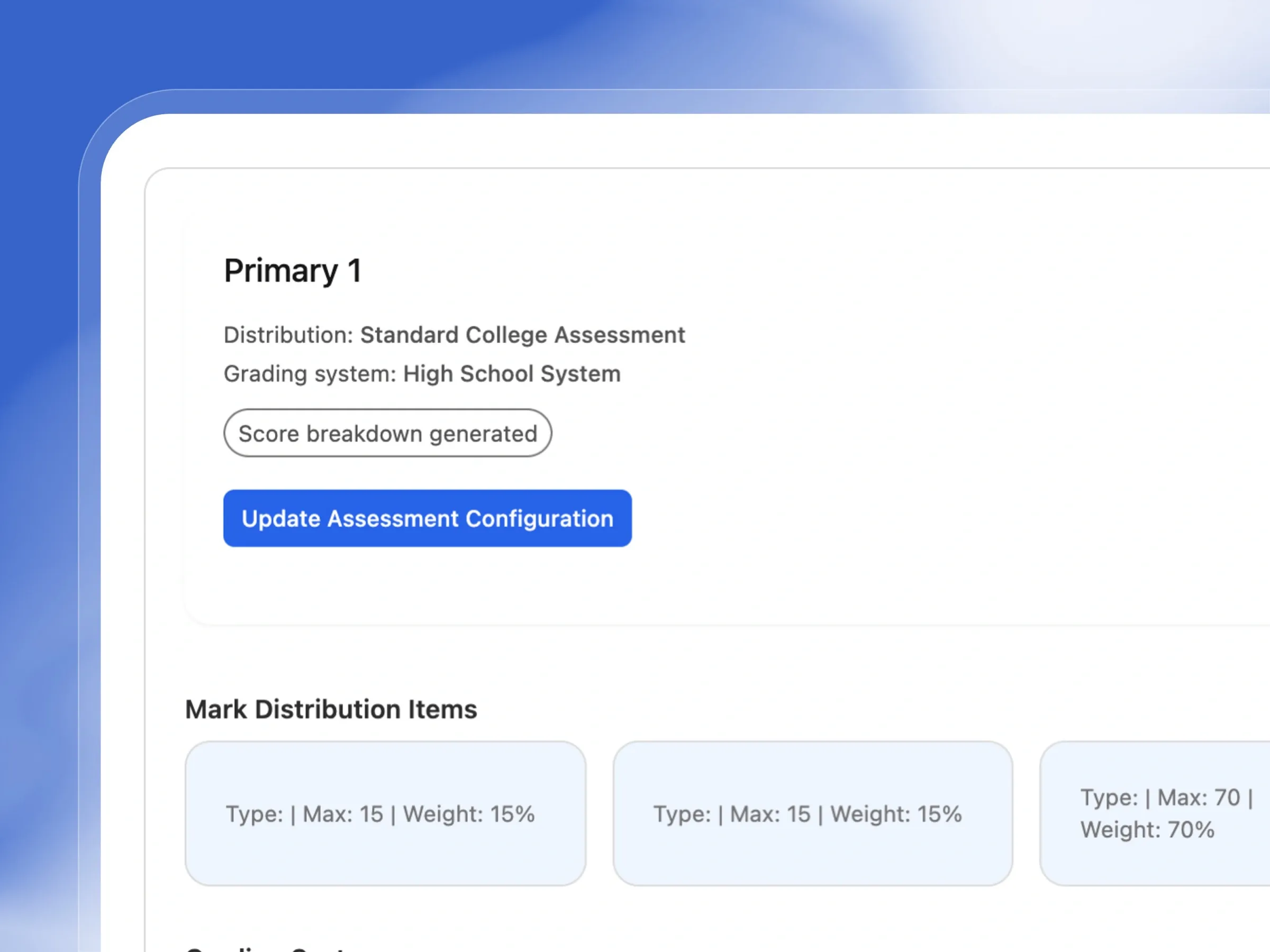 Assessment Policy & Subject Offerings — Configure each term's rules in advance