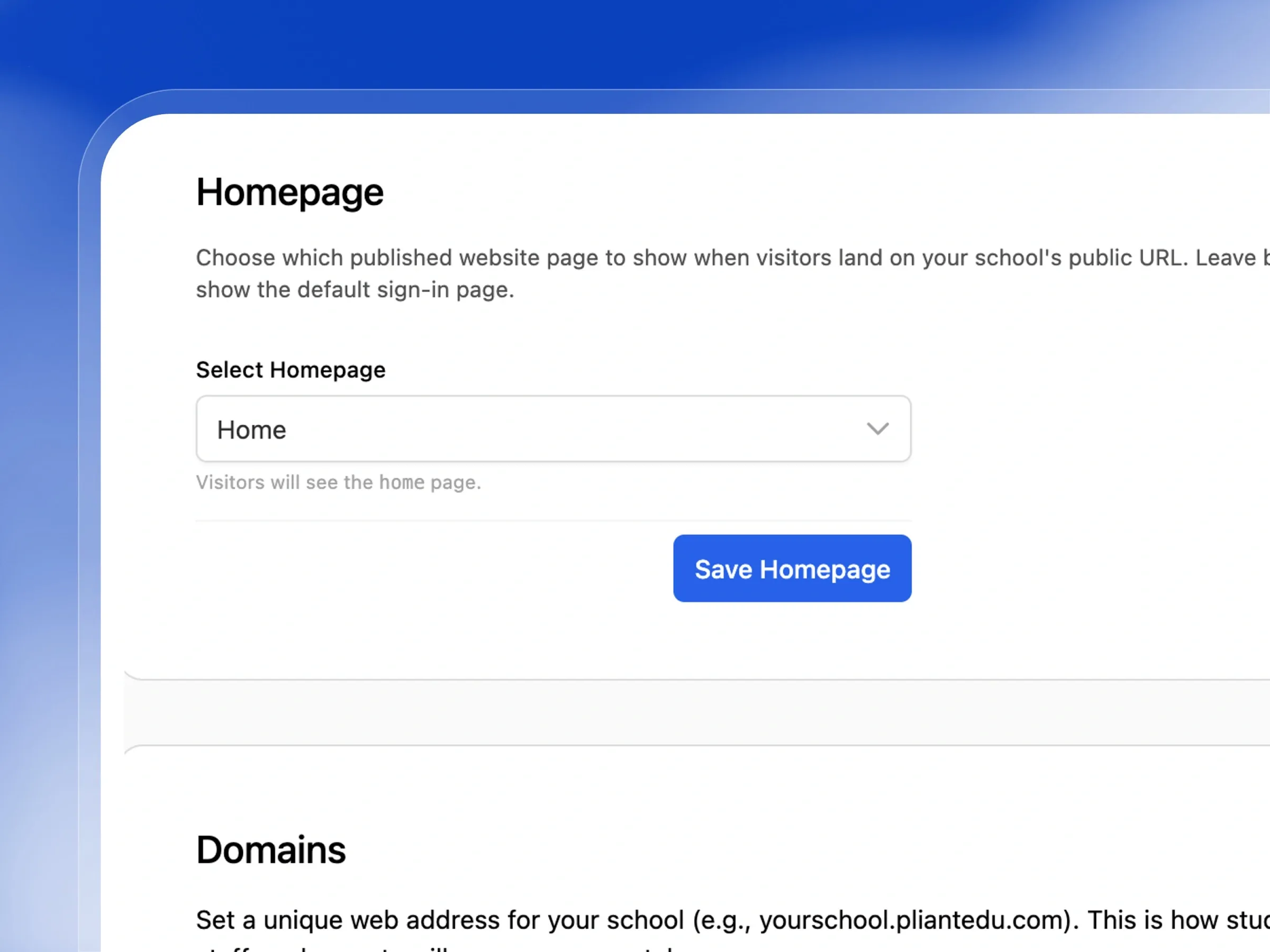 Give your school its own home on the web