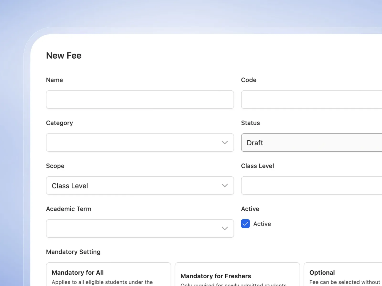 Configure Flexible Fee Structures
