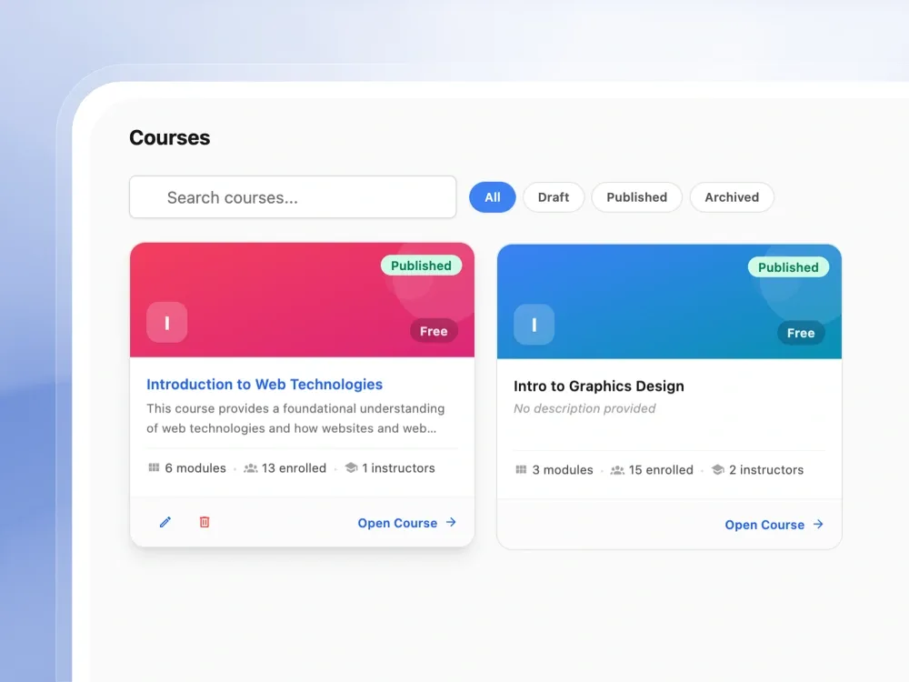 Organize Your Course Catalog