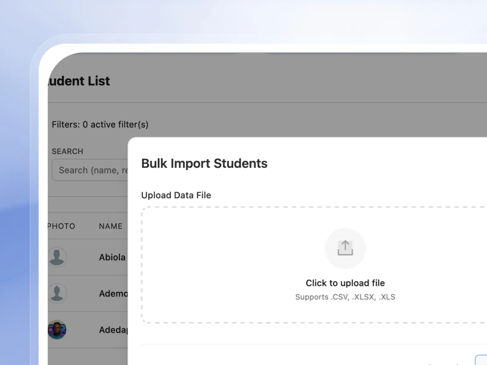 Import Student Data in Bulk